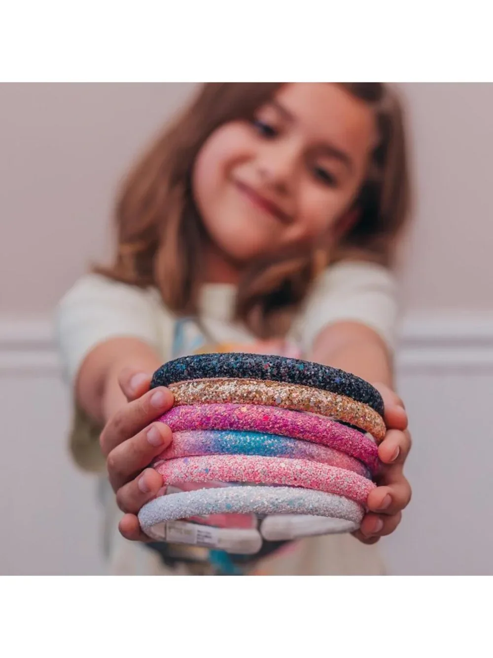 6 Colorful Glitter Headbands for Girls - Toddler Hair Accessories & Gifts